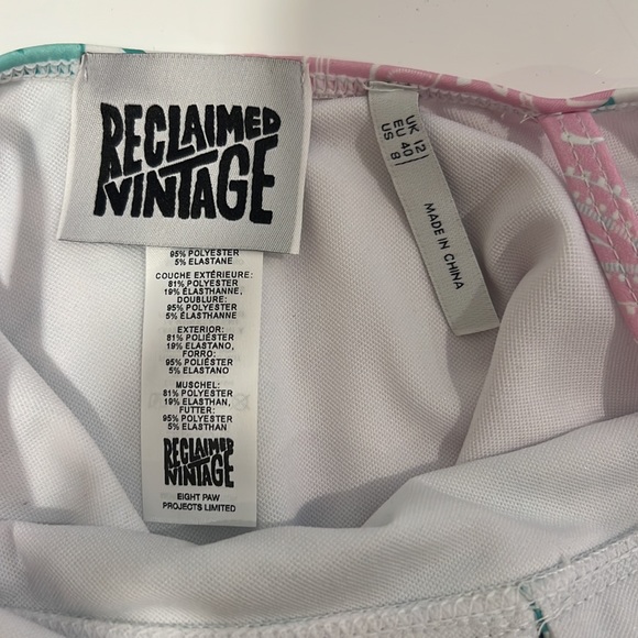 ASOS Reclaimed Vintage One Piece High Leg Tie Front Swim Suit ***NEVER WORN*** - Picture 9 of 12